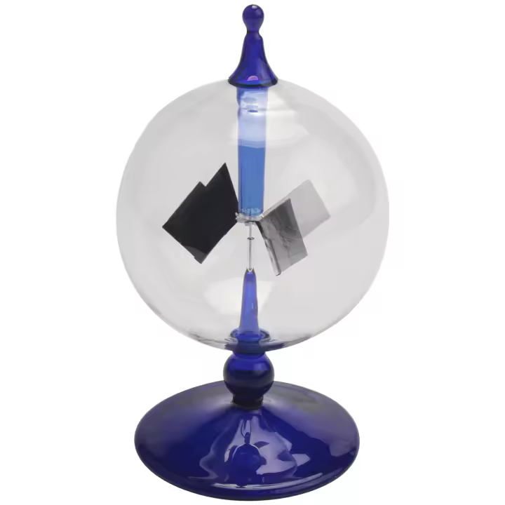 Radiómetro de energía Solar azul, energía solar, Crookes, paletas giratorias, molino de viento, regalo, decoración de escritorio para el hogar - 1