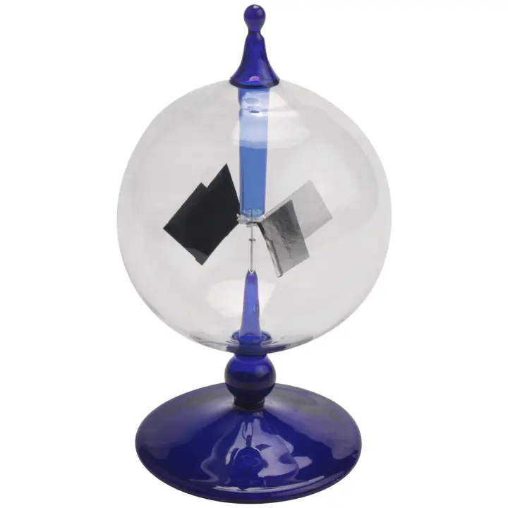 Radiómetro de energía Solar azul, energía solar, Crookes, paletas giratorias, molino de viento, regalo, decoración de escritorio para el hogar - 1