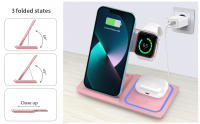 Cargador inalámbrico 3 en 1 para iPhone 16, 15, 14, 13, 12, 11, X, 8, Samsung S24, S23, S22, S21, Apple Watch 10, 9, 8, 7, 6, 5, 4, 3 SE, Airpods 2, 3, Pro samsung Galaxy buds - details 5