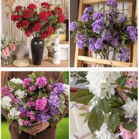 Arreglo floral de tacto Real, flor Lila Artificial, elegante rama de flor Lila de seda hecha a mano, decoración de boda de flores falsas de lujo - details 11
