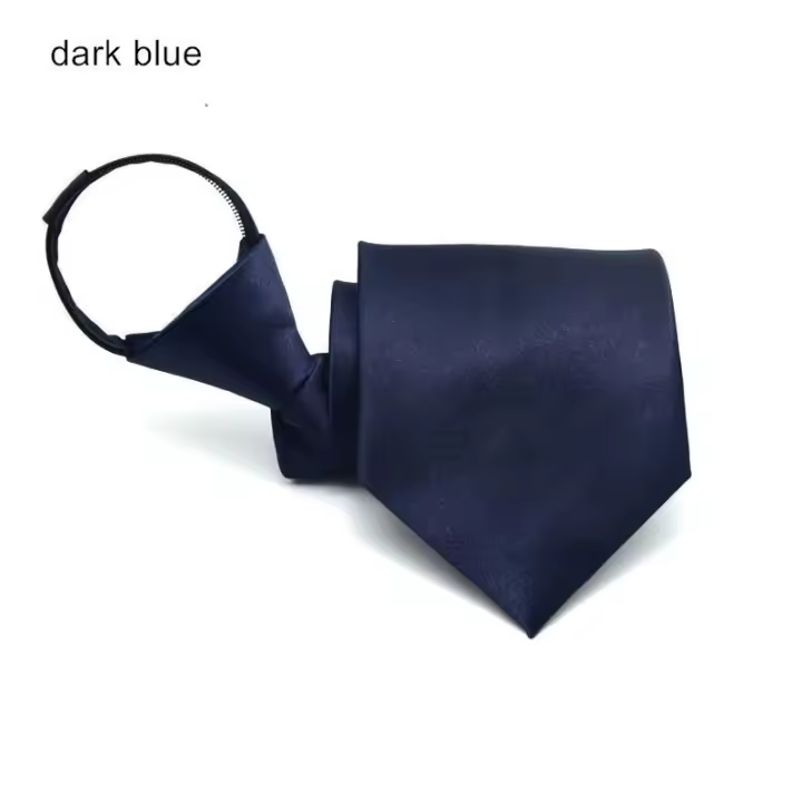 Tiras de corbata con cremallera de 9cm y 10cm, corbata de negocios con cremallera de seda de poliéster, corbatas para hombre, corbatas para equipo de novio de boda, pajarita lista - 1