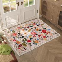 Alfombrilla Floral para entrada de baño y ducha, alfombra absorbente para puerta delantera, Stock listo - details 4