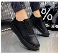 Zapatos de skate negros sin cordones para hombre, con punta redonda, informales, ligeros, deportivos y planos. - details 4