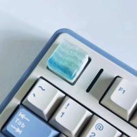 Seawater Corrugated 1 Key ESC Cherry Profile 3D Resin Blue Light Transmission Custom Keycap for nical Keyboard Gift - details 3