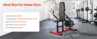 SucceBuy Máquina de sentadillas con asiento y respaldo ajustables, equipo de prensa para tríceps y bíceps, barra de cable para entrenamientos de parte superior del cuerpo y pecho, soporta hasta 450 libras - details 1