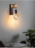 Lámpara De Pared Retro De Madera Vintage E27 Iluminación Interior Para Hogar Decoración De Dormitorio Y Comedor Luz De Noche Para Pared - details 7