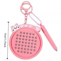 Llavero con tablero de dibujo magnético para gatito, bolsa de juguete relajante, adorno, Mini llavero divertido, almohadilla de juego de pintura con bolígrafo magnético - details 0
