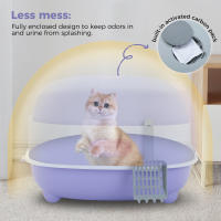 Caja de Arena Plegable Grande con Tapa, cajón y Pala para Gatos, Diseño de Diamante, Fácil de usar - details 14