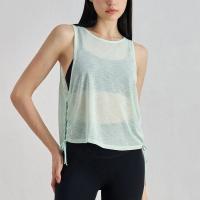 Chalecos de Yoga Translucentes Finos de Malla Camisetas Deportivas Informales con Cordones Ajustables Secado Rápido Monos de Gimnasio Camisas de Entrenamiento - details 1