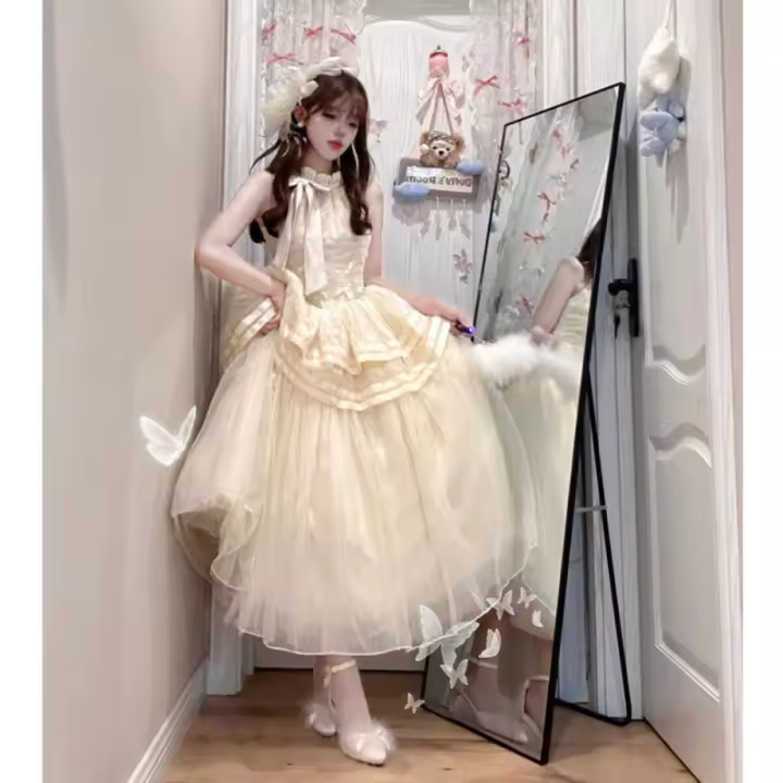 Elegante Vestido de Verano Qianjin Estilo Francés de Alta Gama con Luz de Luna Blanca - 1