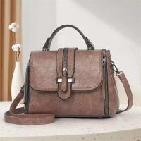 Bolso de hombro diagonal de gran capacidad para mujer de gama alta hecho de PU con patrón geométrico - details 4