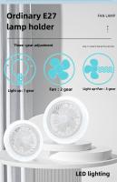 Ventilador de luz LED 2 en 1, lámpara de tres velocidades, cuenta E27, tornillo, Control remoto, Control de pared, dormitorio - details 3