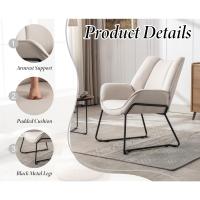 Sofá de Salón Moderno de Lino Estilo de Descanso con Brazo para Dormitorio - details 3