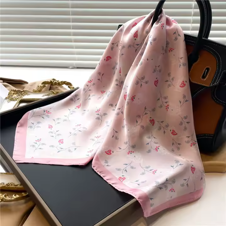 Bufanda cuadrada de 70x70cm para mujer, diademas de seda de imitación, Foulard, bandas para mujer, chales, hiyab pequeño - 1