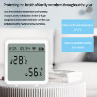 Sensor inteligente de temperatura y humedad con pantalla Digital LCD, Detector de termómetro interior para Alexa y Google - details 11