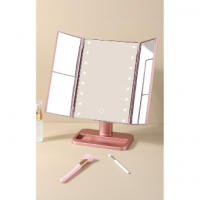 Espejo de maquillaje LED de tres aperturas espejo de mesa de la cómoda almacenamiento inteligente espejo de belleza plegable de - details 4