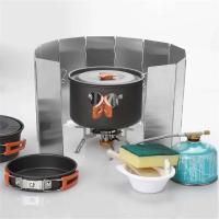 Estufas de Camping ultraligeras para exteriores, 10 placas, escudo, parabrisas, cocinas de Gas, deflectores de viento - details 1