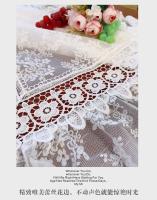 Mantel redondo Ence blanco, juego de mesa hilo, romántico, bordado francés, decoración de boda - details 3