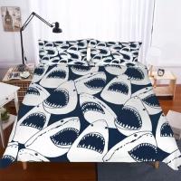 Juego de Funda Nórdica de Microfibra Forma de Tiburón y 2 Almohadas Tamaño 160x200 cm y 70x80 cm - details 5