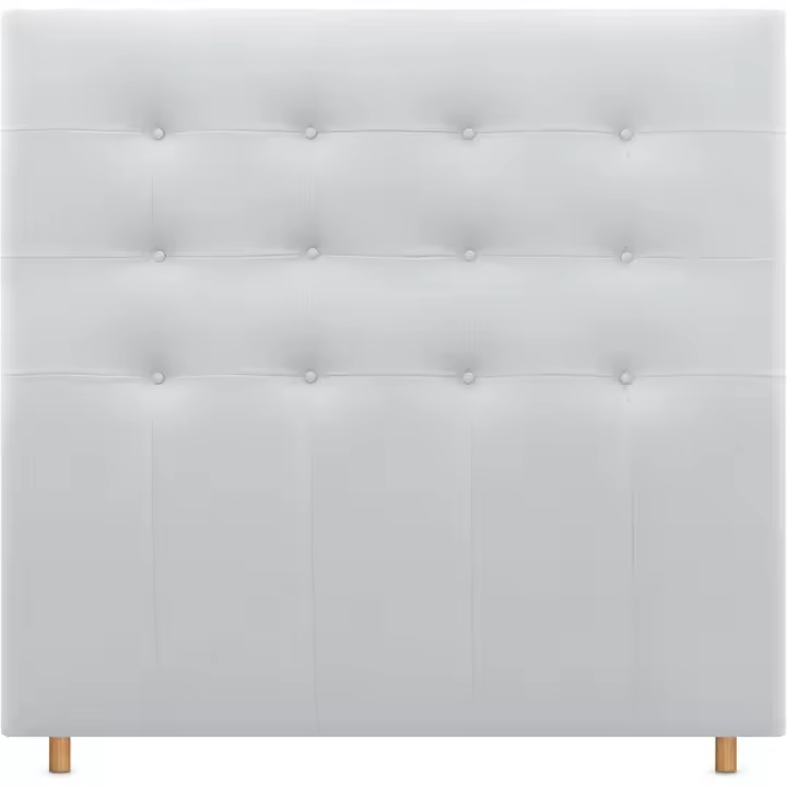 Cabecero, Cabezales de Cama Capitoné hasta el Suelo. Cabezal tapizado ACUALINE Tela y Polipiel. Cabeceros de Cama Matrimonio e Individual (Polipiel Blanco, 145cm (Camas 120/135/140)) - 1
