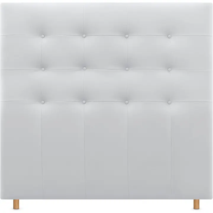 Cabecero, Cabezales de Cama Capitoné hasta el Suelo. Cabezal tapizado ACUALINE Tela y Polipiel. Cabeceros de Cama Matrimonio e Individual (Polipiel Blanco, 145cm (Camas 120/135/140)) - 1