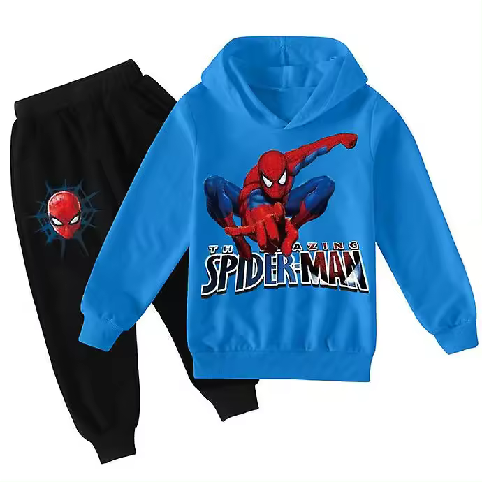 Chándal de Spiderman para niños de 9 a 14 años, conjunto de sudadera con capucha y pantalones, trajes - 1