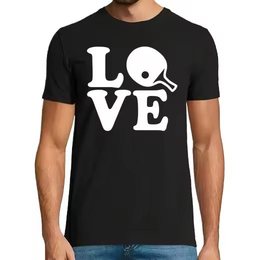 amor ping pong,Camiseta de Pádel Divertido, ropa para exteriores - 1
