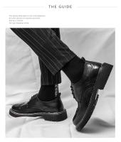 Zapatos casuales de cuero Oxford de diseñador para hombre, fáciles de usar, punta redonda alta, talla grande, nuevo modelo - details 6