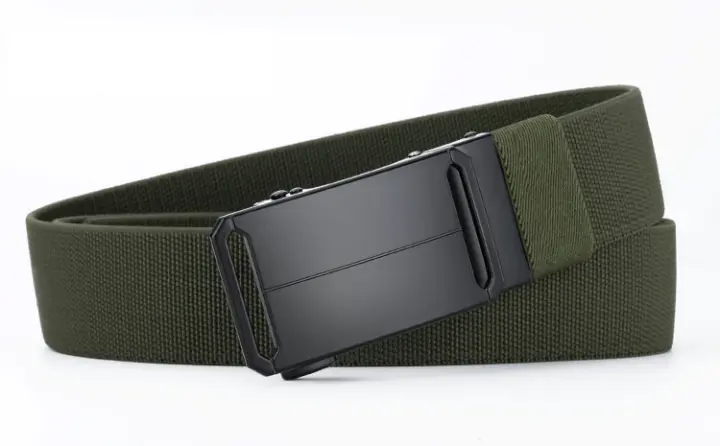 Cinturón con hebilla automática de negocios para hombres con estilo, banda elástica tejida con cinturón versátil de moda - 1