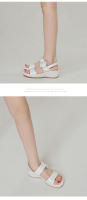 Sandalias de verano para mujer, nuevas, modernas y versátiles, cómodas, con tacón de cuña, suela plana, casuales, suela gruesa y tacón medio. - details 6