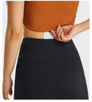 SHINBENE Pantalones de Yoga Casuales para Mujer 32" Cintura Alta de Nailon con Bolsillo Oculto Leggings con Apertura Flare para Deporte y Trabajo - details 9