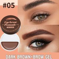 Crema teñida para cejas resistente al agua, duradera, con cepillo plegable, crema para cejas de dos colores, Kit de sombreado de maquillaje teñido negro para niña - details 4
