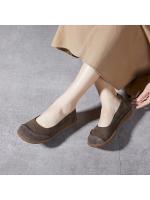 Zapatos Retro de Cuero Auténtico para Mujer Primavera y Verano 2025 Nuevos Zapatos Planos Casuales sin Cordones Estilo Bosque - details 3