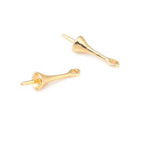 Perlas de latón de alta calidad con baño de oro de 18K, media perforación, para conectar dijes, tapas de perlas, accesorios para la fabricación de joyería DIY para mujeres - details 13