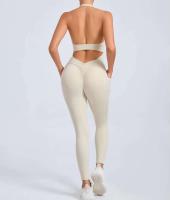 Monos de Yoga sin Costuras Ropa Deportiva Ajustada para Mujeres Leggings de Gimnasio con Bolsillo sin Espalda - details 5
