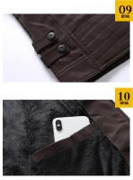 Nueva chaqueta de cuero de los hombres de cuero lavado, moto más vellón empalme chaqueta de cuero esmerilado, abrigo de cuero de los hombres, biker marea Slim abrigo - details 11