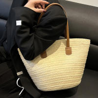 Bolso de viaje con asa superior para mujer, bolsa Bohemia de paja tejida de gran capacidad para verano - details 3