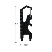 Llave de Camping Accesorios Herramientas al Aire Libre en Acero Inoxidable Clip de Carabiner Abrebotellas Llavero Anillo Multifuncional Card Tool - details 14
