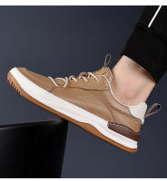 La primera capa de cuero de vaca zapatos casuales, cuero genuino transpirable zapatos de cuero de los hombres, deportes. - details 28
