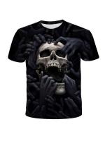 Camiseta 3D De Hombre Con Estampado De Calavera Talla Grande Estilo Casual Verano Manga Corta Transpirable Ropa Diaria - details 7