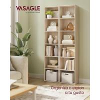 Estantería de 6 Niveles Almacenamiento Abierto 24 x 40 x 178,5 cm Ideal para Sala de Estar, Estudio, Comedor Blanco Nube LBC167T14 - details 10