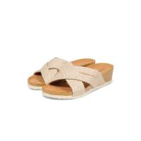 HLUNA - Sandalias con Plataforma y Tacón - tiras efecto esparto cruzadas en color Beige - Sandalias planas para mujer Verano M-205C - details 2