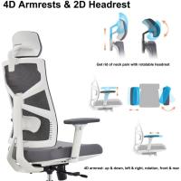 Respaldo Adaptativo, Mesa y Silla de Escritorio de Alto Respaldo con Reposabrazos 4D, Profundidad de - details 1