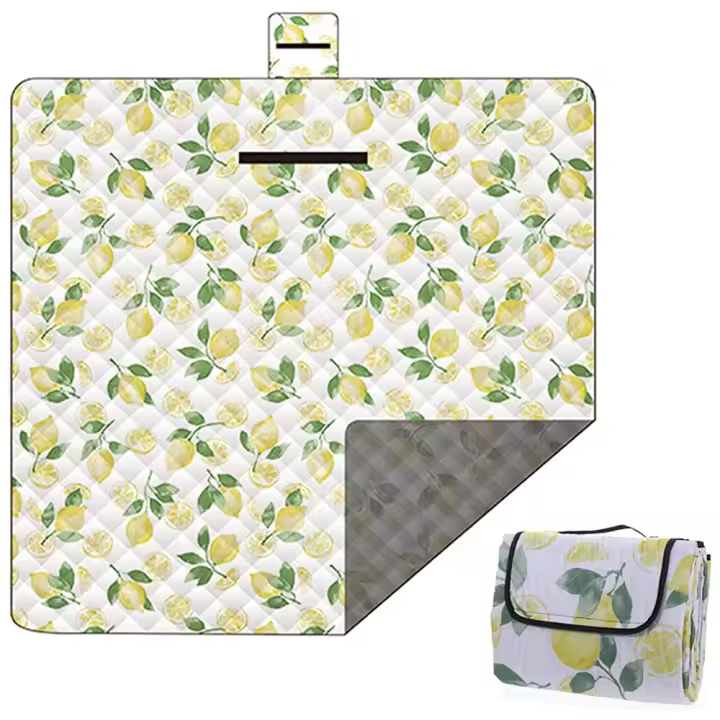 Manta de Picnic impermeable, estera de playa plegable y lavable, con asa de transporte - 1