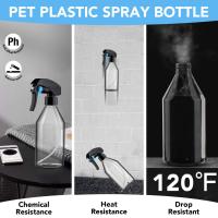 Botellas de Spray de plástico para soluciones de limpieza, contenedor vacío reutilizable de 10OZ con pulverizador de gatillo negro duradero, paquete de 3 - details 0