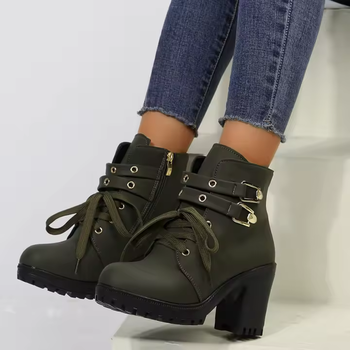 botas de tacón alto para mujer botas martin casuales zapatos - 1