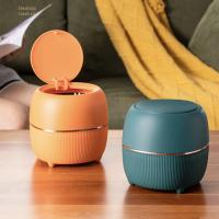 Cubo de basura de escritorio, Mini Papelera de reciclaje, estilo nórdico, creativo, tipo prensado, para oficina y hogar - details 4