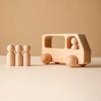 1Set Montessori de madera juguetes para niños de madera de Peg de muñecas de coche autobús niños educativo juguete de - details 8