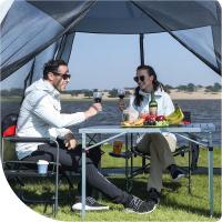 Mesa plegable enrollable de camping de aluminio portátil con bolsa de transporte - Mesa de picnic con soporte de hasta 80 kg - details 30