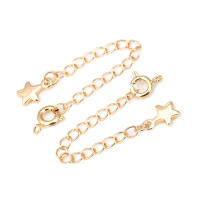 Cadenas de latón de Color dorado de 18K con extremo de gota, cadenas extensibles con cierres redondos de resorte, suministros de joyería Diy de alta calidad para mujer - details 27